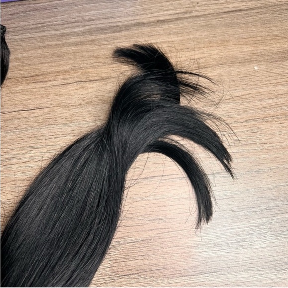 Jet Black Remy Human Hair 20 Inch Clip In Hair Extensions - Picture 4 of 10